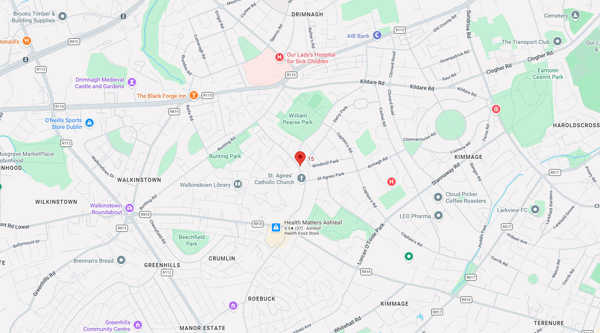 Map showing Ardagh McCabe Solicitors in Crumlin